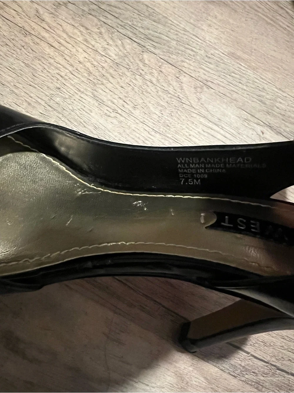 Nine West Black Patent Open-Toe Slingback Heels